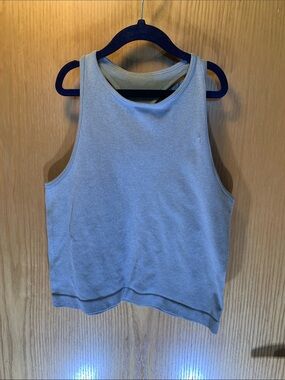 Free People Light Gray Sleeveless Racer Tank- Gray- Size M/L
